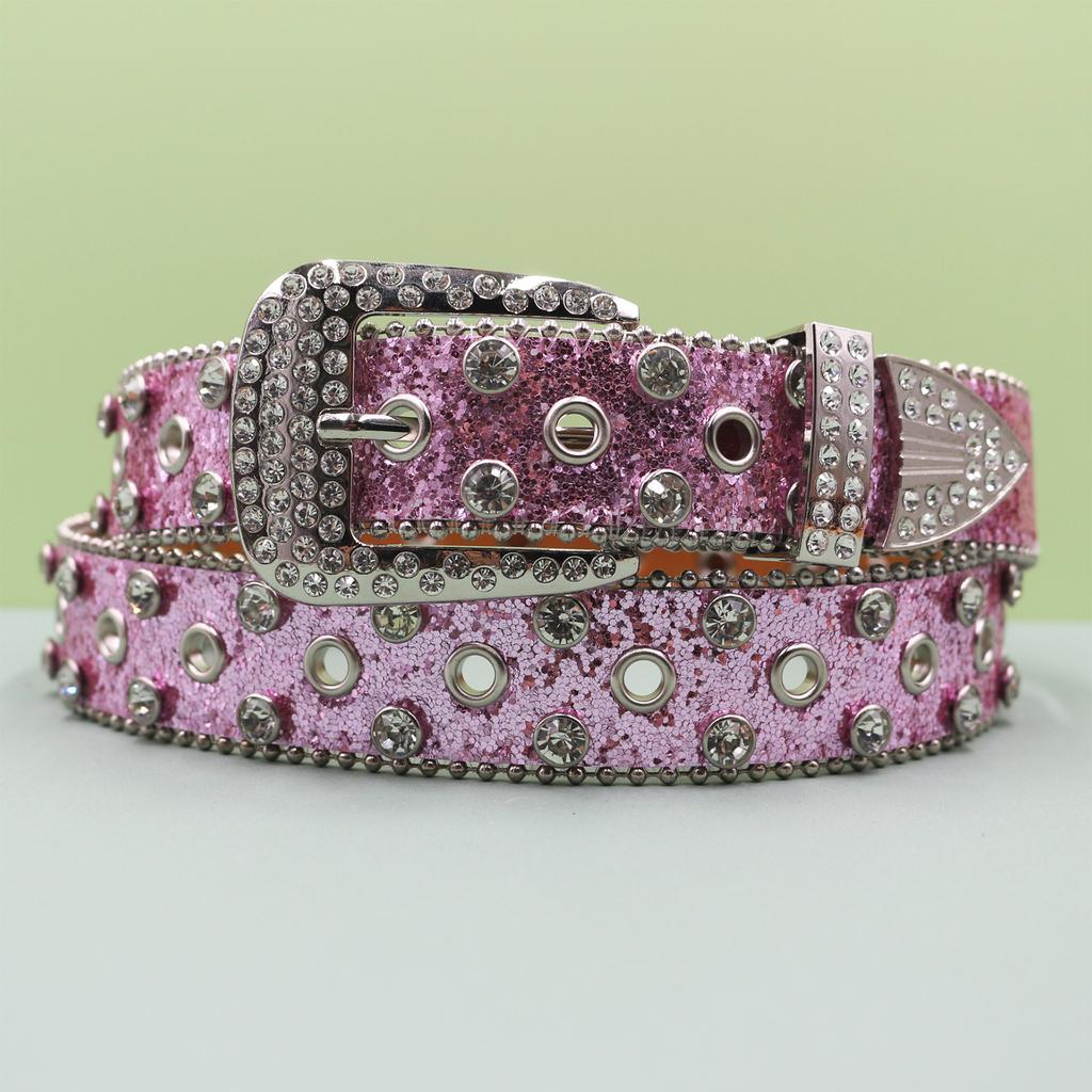 Trendiger Persönlichkeitsgürtel Freundin Punk Girl Chic Kopfnieten Strassgürtel Gothic Maisgürtel