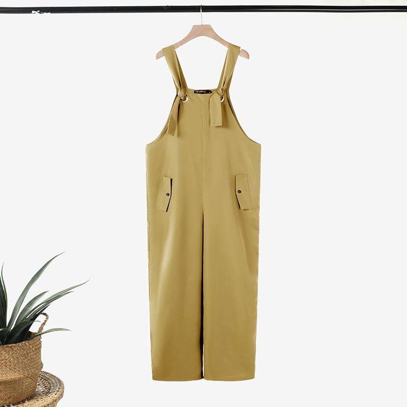ZANZEA Women Summer Lace-Up Loose Wide-Leg Overalls
