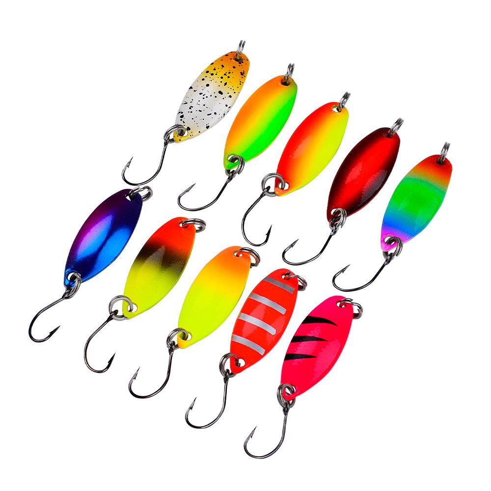 Ma Kou Sequins Long Range Metal Road Subbait Microobject Colorful Melon Seed Sequins White Stripe Crossmouthed Perch Spoon Type Fake Bait