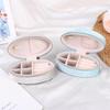 1pc Retro Oval Velvet Mini Portable Jewelry Box For Rings Earrings Bracelets Necklaces Zipper Jewelry Box (about 11*6CM)