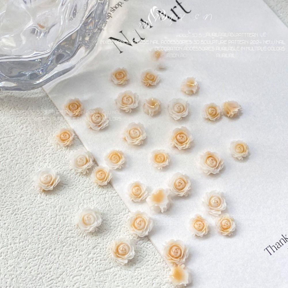 

50 Pcs 6mm+8mm Nail Art Decoration 3D Mixed Size Nail Drill Accessories Women Mixed size style 3