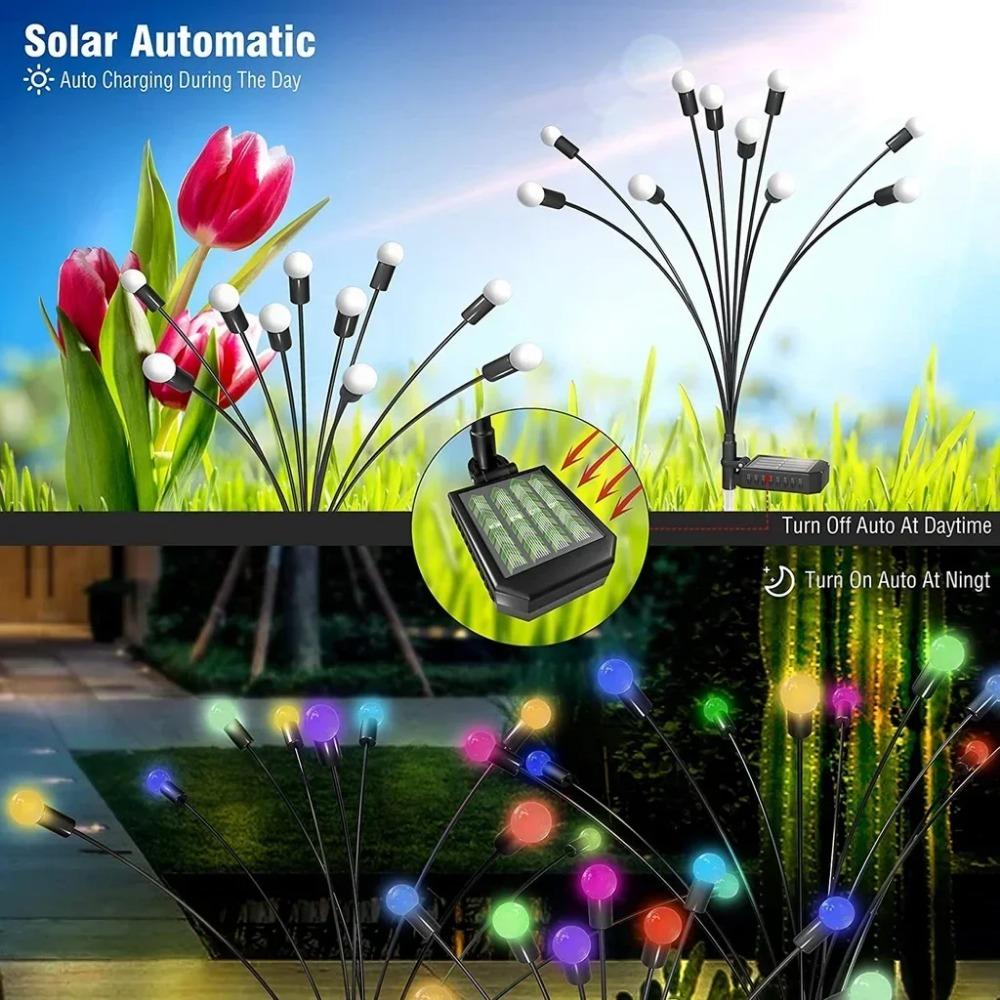 6/8/10 LED Solar Gartenleuchten Powered Firefly Lichter Outdoor Wasserdicht Lebendige Gartenleuchten für Terrasse Weg Dekoration,Warm
