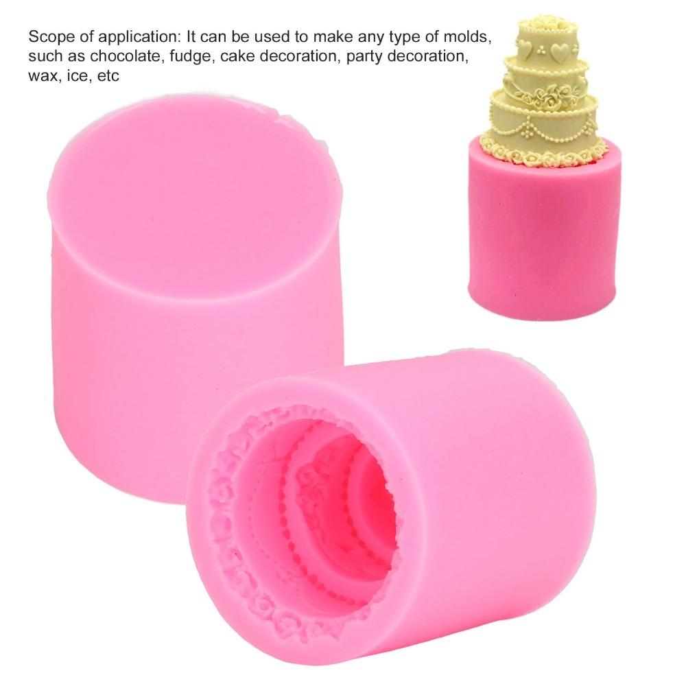 

2pcs Pink Silicone Fondant Mould Durable Cake Mould Chocolate Mould DIY Chocolate Making