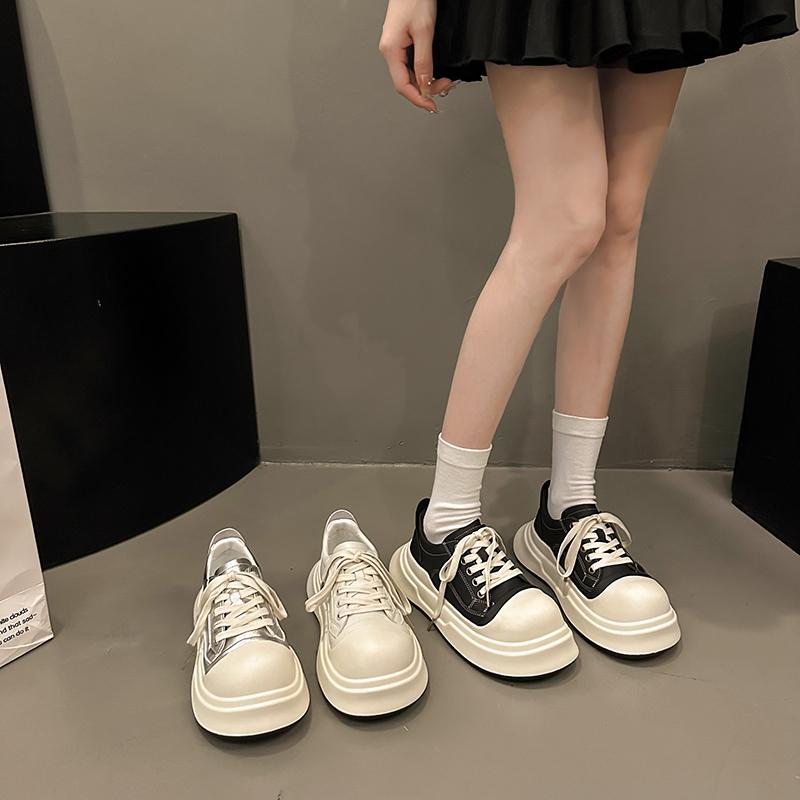 Fashion Classic Large Size Thick-Sole Big Toe Sports Shoes INS Style Casual Vulcanized Shoes Round Toe Platform Height Increasing Shoes