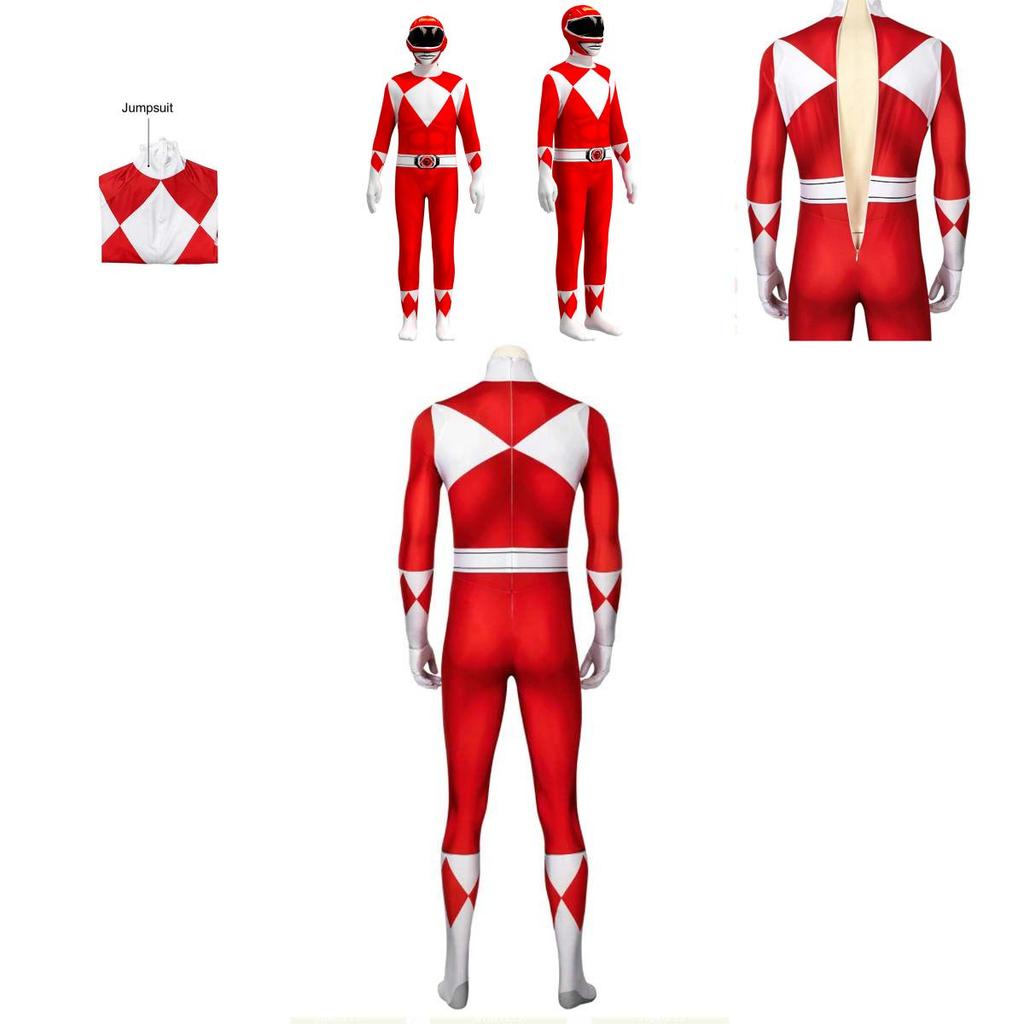 Rangers Costume For Kids And Adults Featuring Durable Jumpsuit And Character Mask**