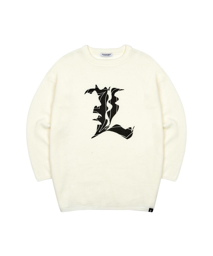 LUVISTRUE Vl L Logo Knit(Ivory)