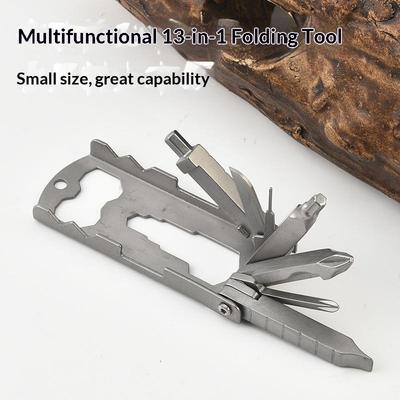 13-in-1 Stainless Steel Pocket Tool Multi-functional Folding for Camping Hiking DIY
