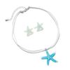 Women's fresh ocean-style starfish set, resin starfish earrings + necklace, suitable for daily wear
