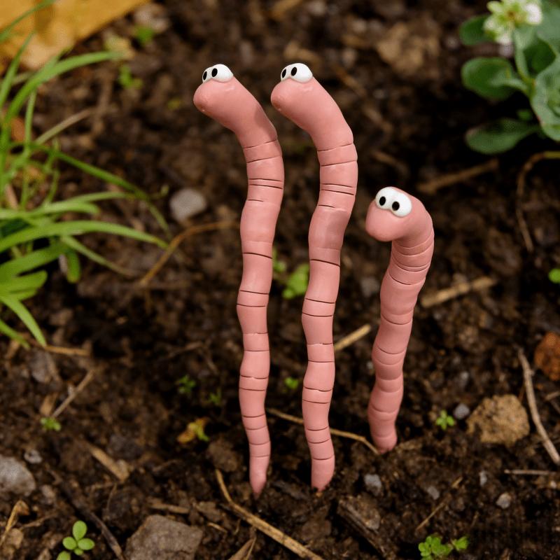 

3pcs - Fun Potted Earthworm Planter, Humidity Tester, Cute Garden Terrace Decoration, Earthworm Plant Embellishment, a Small Garden Gift 3pc-Interesting Earthworm