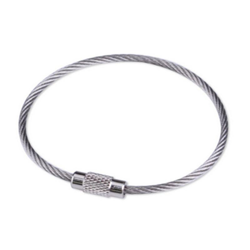 Wire Keychain Cable 5.91 Inch Stainless Steel for Key Ring Loop for Outdoor Hiking Luggage Tags