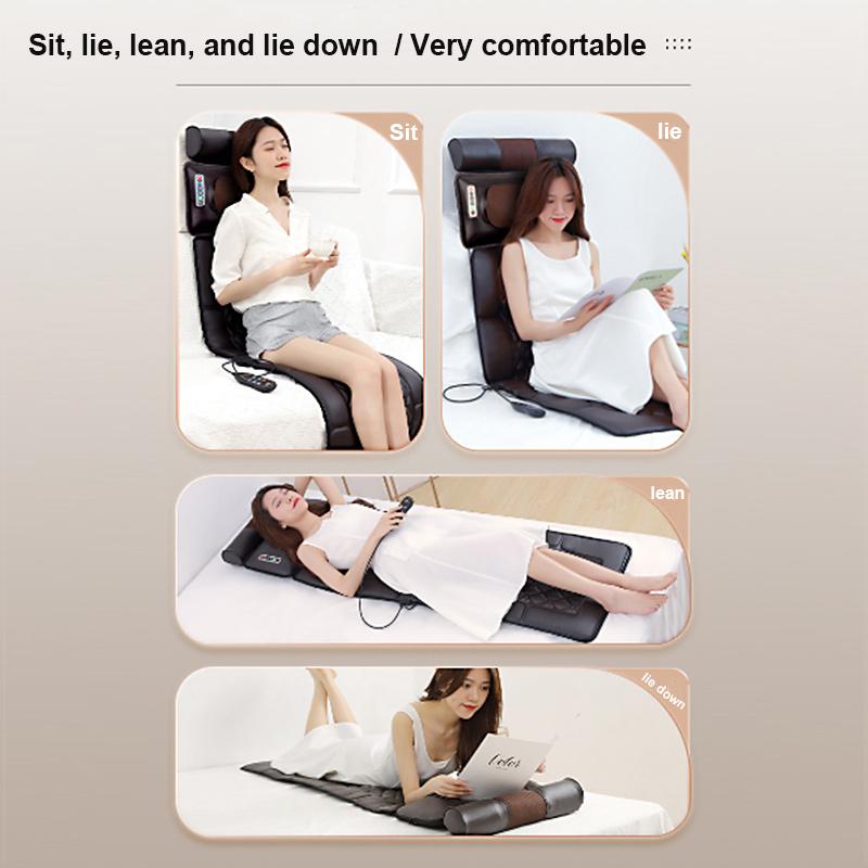 5 in 1 Electric Heating Vibration Lumbar Back Leg Neck Cervical Spine Massager Lumbar Traction Mattress Shiatsu Massage Cushion