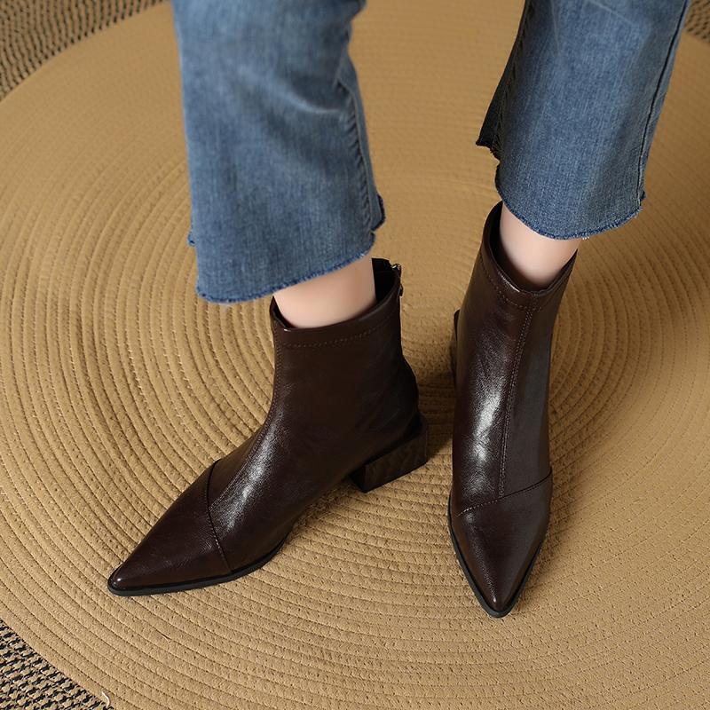 Fashionable New Comfortable Thick Heel Casual Riding Boots  In Winter Pointed Pointed Party Elegant Women'S Boots