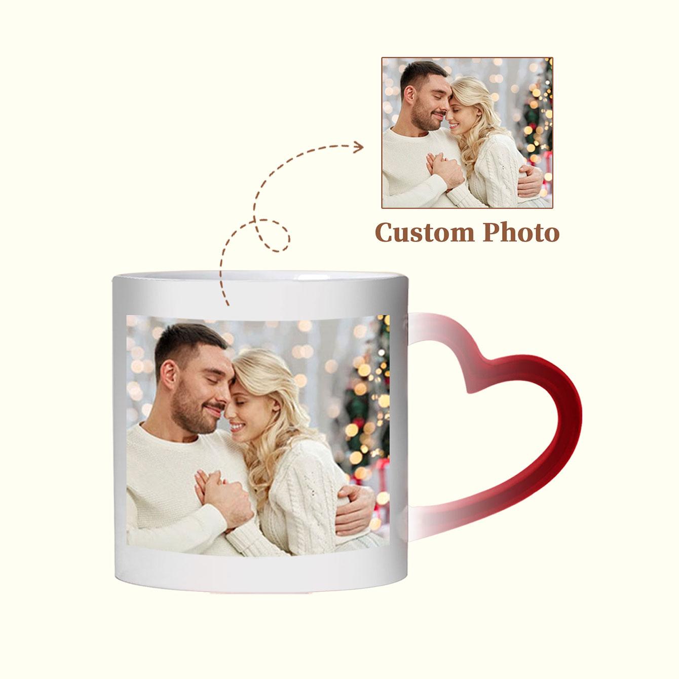 

1 шт. Индивидуальная цветная фотокружка с меняющимся сердцем. Кофейная кружка,кофейная чашка. Персонализируйте для разных случаев. подарок для семьи и любимых 11oz