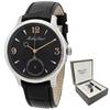 Edmond Limited Edition Leather Strap Open Heart Black Dial Automatic MC1886CNA Men's Watch With Gift Set