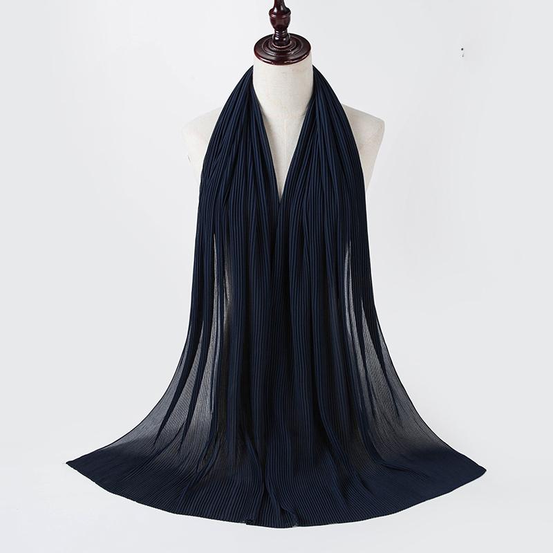 Muslim Pearl Chiffon High Quality Mini Pleated Chiffon Hijab Muslim Shawl For Women Hijab Scarf