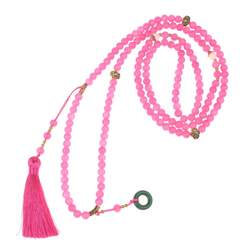 Świeży naszyjnik z klamrą pokoju w starożytnym stylu, Nowy długi łańcuszek crossbody z frędzlami i koralikami, Biżuteria retro dla kobiet, Codzienny dodatek