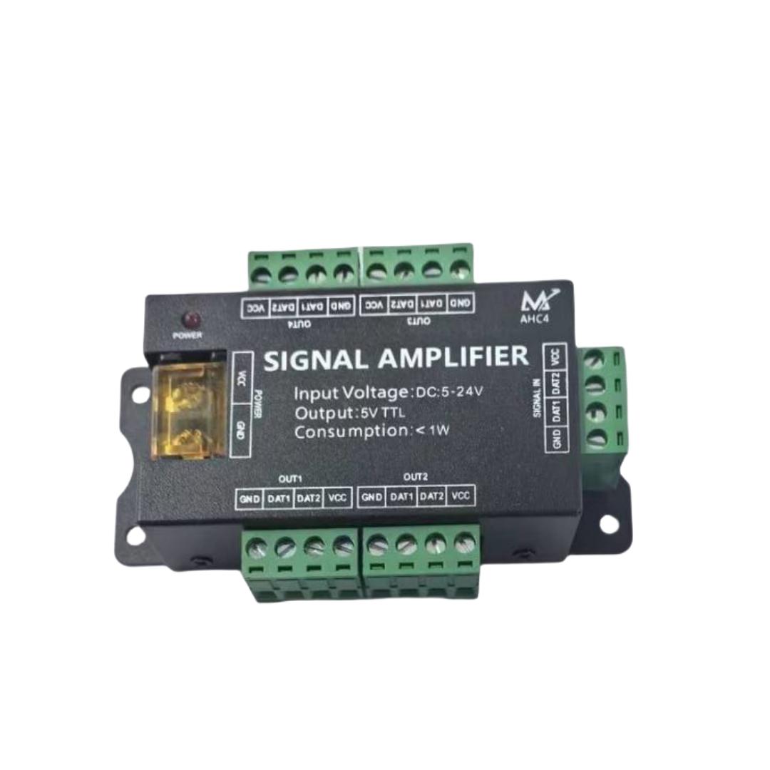 

New WS2812B 4CH 8CH Signal LED Strip Amplifier SPI TTL Signal Output for WS2811 WS2815 WS2813 Sk6812 Pixels LED Lights DC5V-24V