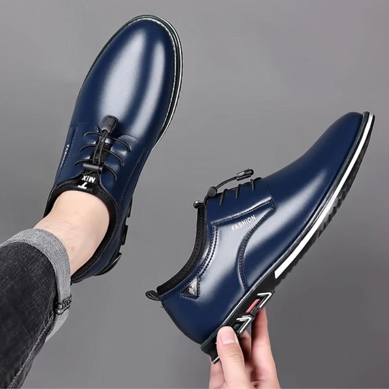 Business Men Shoes Luxury Leather Casual Shoes for Men Comfor Soft Flat Driving Shoes High Quality Slip on Men Loafers Big Size