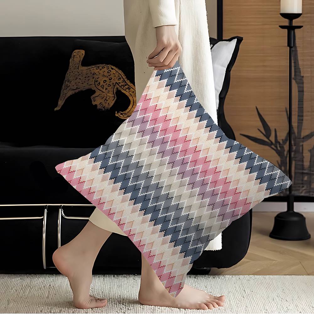 Geometric Zig Zag Wave Cushion Cover Polyester Sofa Cushions Decorative Throw Pillows Home Decoration Pillowcover