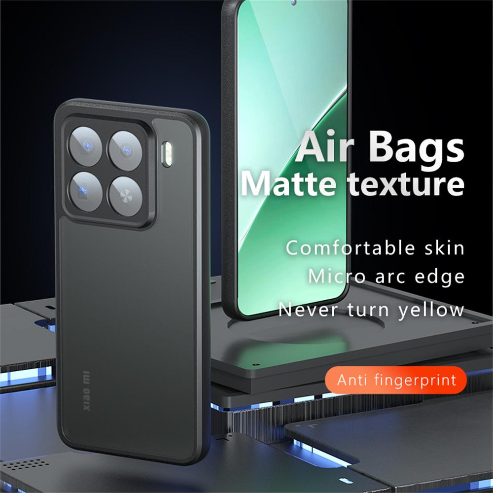 For Xiaomi 15 Pro Case Skin-Touch TPU+PC Matte Phone Shell,Transparent Black