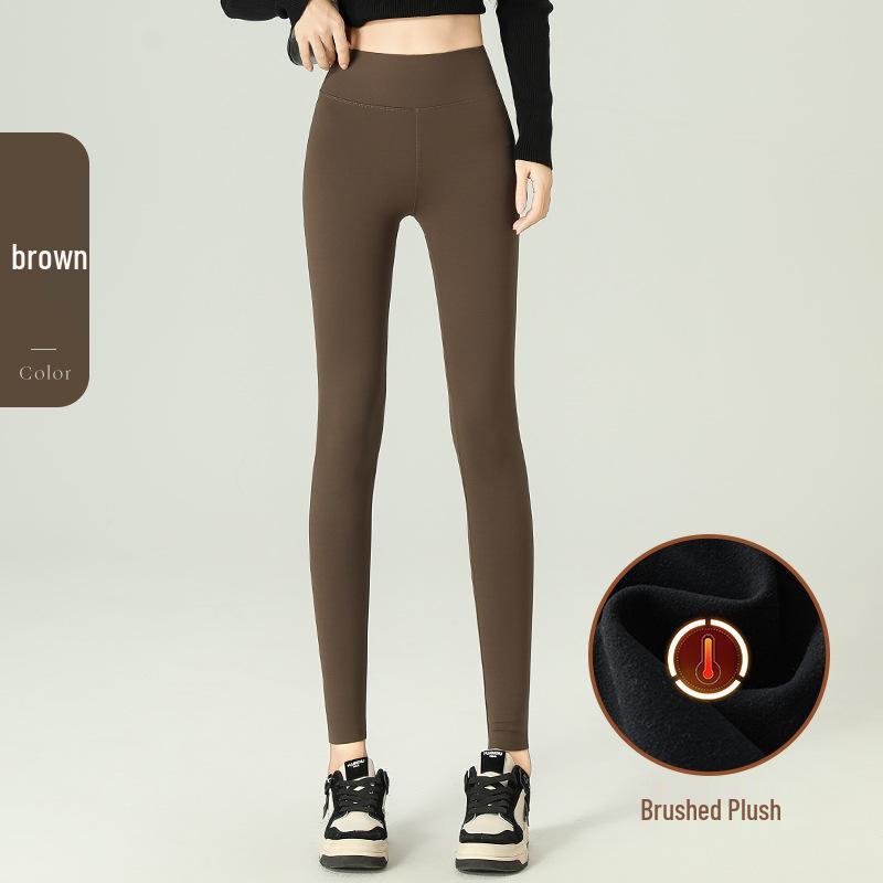 

Женские флисовые леггинсы с высокой талией и утягивающим эффектом - Осенне-зимние брюки для йоги с контролем живота XL