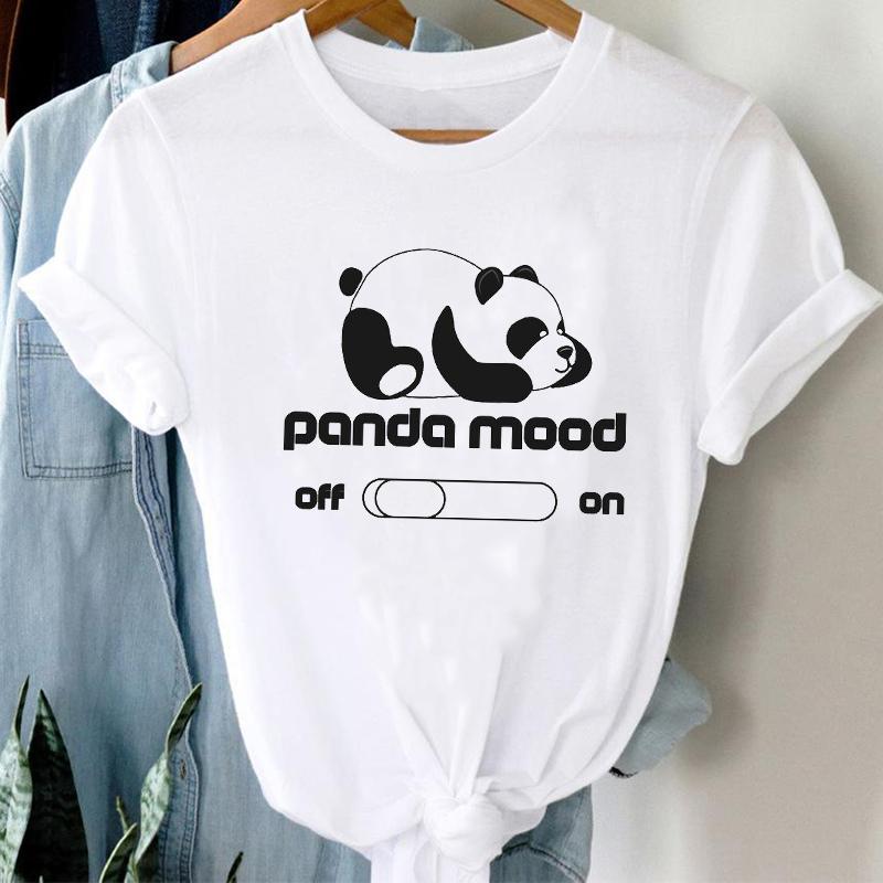 ZX TEE Cute cartoon koala print ladies T-shirt Panda Girl Animal Clothes Panda Cartoon Stylish Tshirt Top Animal Lovers shirt gift