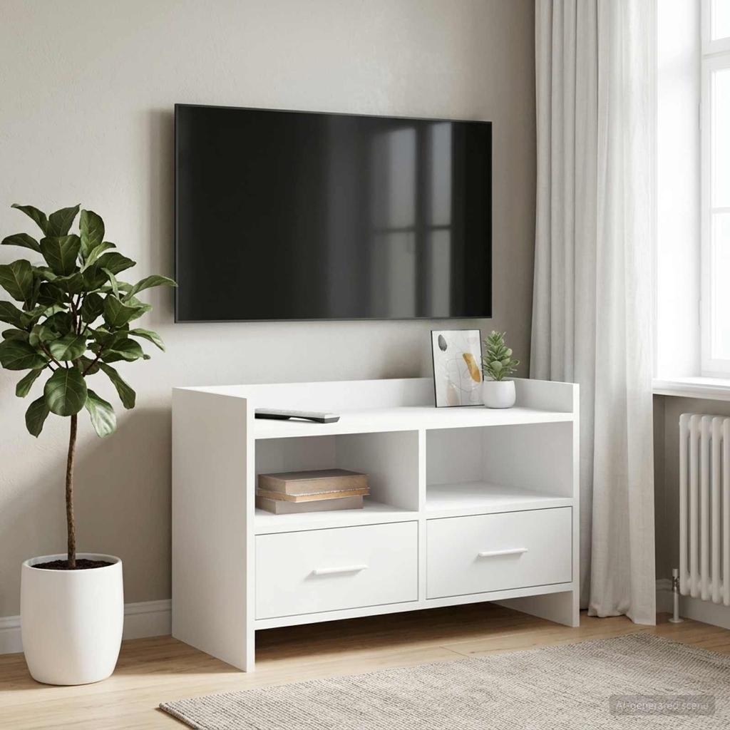 TV-Ständer 71,5 x 33 x 47 cm Weiß Holzwerkstoff