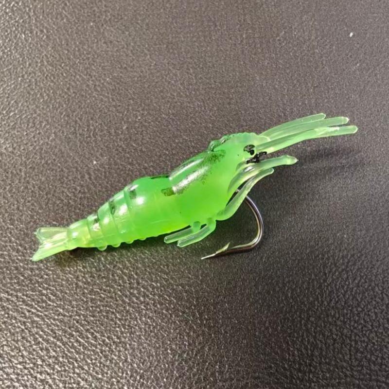 Светящаяся в темноте мягкая приманка-креветка с крючком - Мелкая приманка для ловли на травяных креветок No Hook