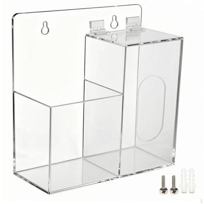 TwoCompartment Storage Dispenser Transparent Facial Covering Clear Bottle Holder Box