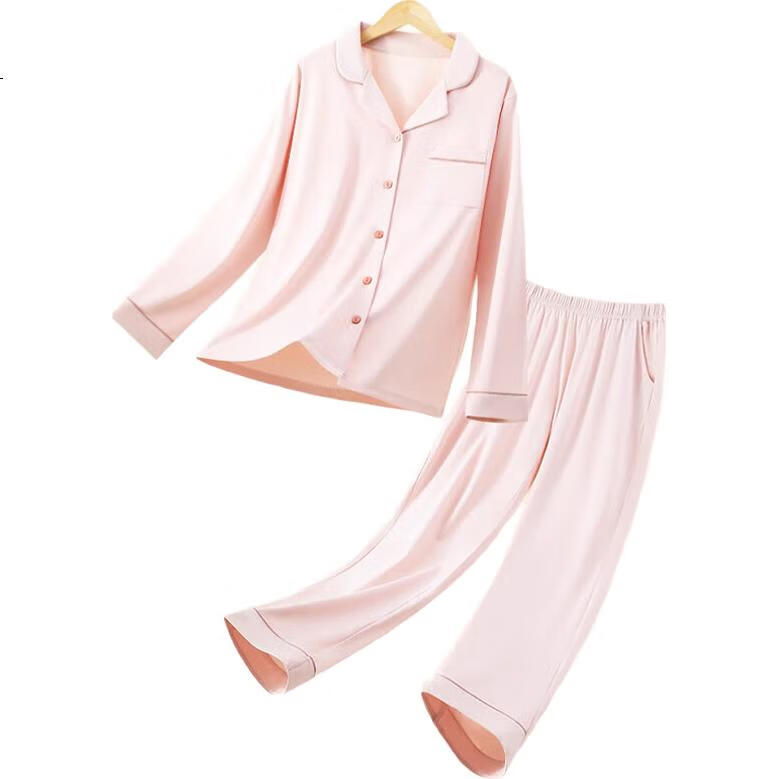 GUJIN Modal Cotton Soft Autumn New Spring Home Wear Pajamas for Women, Loose-Fitting Plus Size Sleepwear Pants Cardigan Set XL