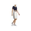 Adidas Originals X Notitle FW23 Contrast V-Neck Crop Polo Shirt Women Tops Blue IN1083