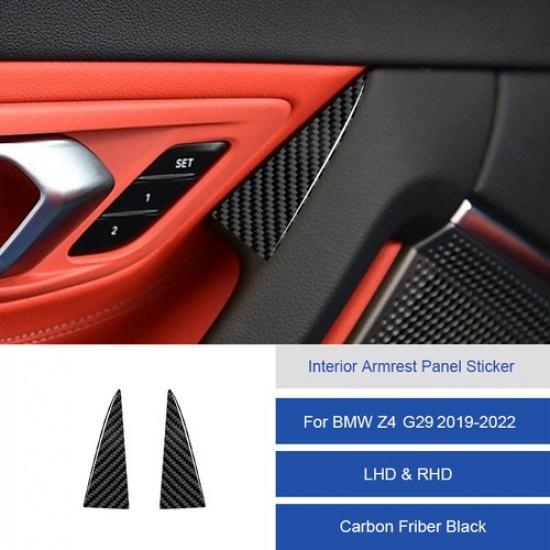 2x Carbon Fiber Car Inner Door Handle Trim Accessories For BMW Z4 G29 -