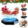 Christmas Decoration for Desks Floating Santa Sleigh, Magnetic Levitation Flying Sleigh Ornament, Interactive Ornament Display Home, Office,
