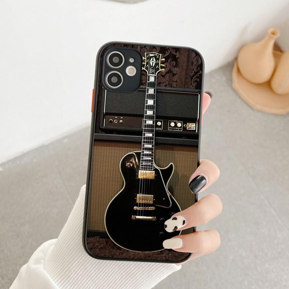 

Music Instrument Guitar Piano Phone Case For IPhone 14 11 12 13 Mini Pro Max 8 7 Plus X XR XS MAX Translucent Matte Cover iphone 12pro max