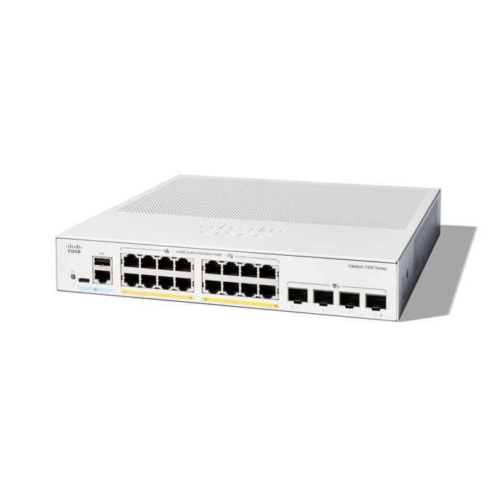 Switch - CISCO - Catalyst 1300 - 16 Ports GE PoE - 4x10G SFP+ - Sécurité Avancée