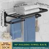 Self-adhesive Wall Mounted Towel Rack Drill Free Rust Resistant Bath Towel Hanger for Hotel Home Shower Use