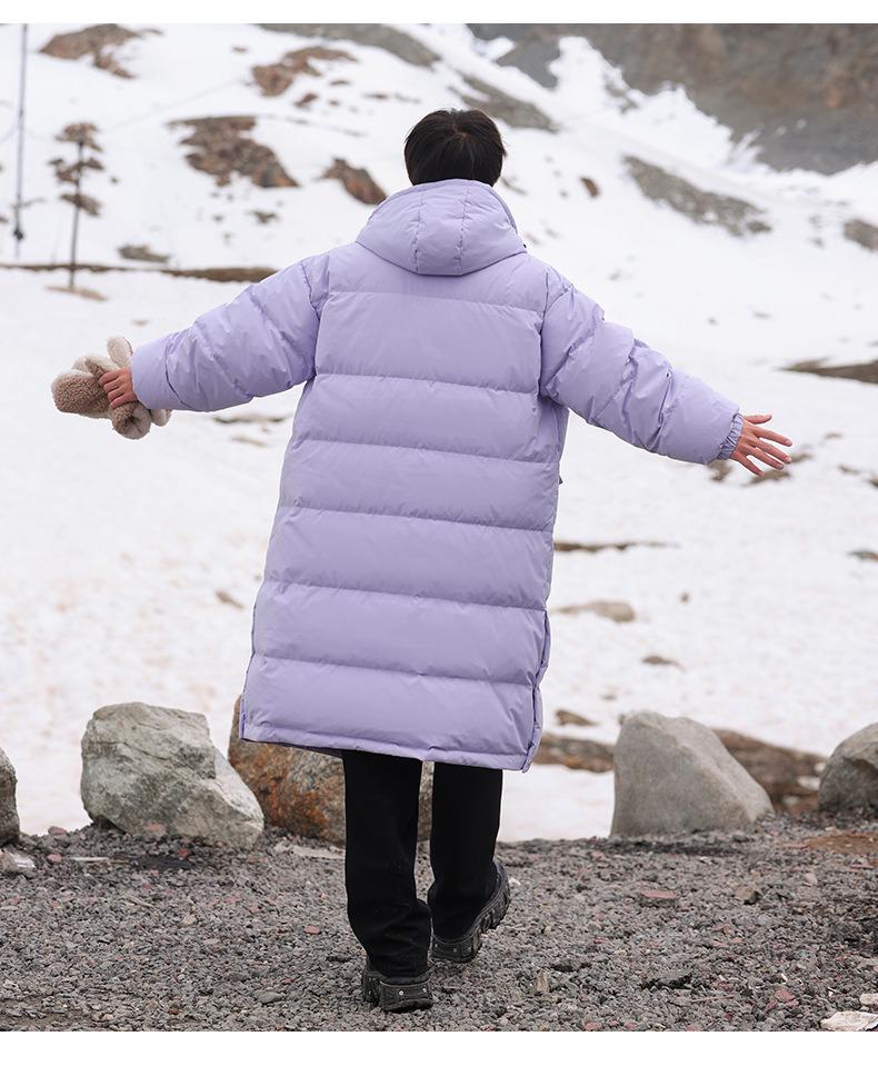 Men's White Duck Down Hooded Winter Jacket 2025 - Mid-Length, Thickened, Warm, Couple Style