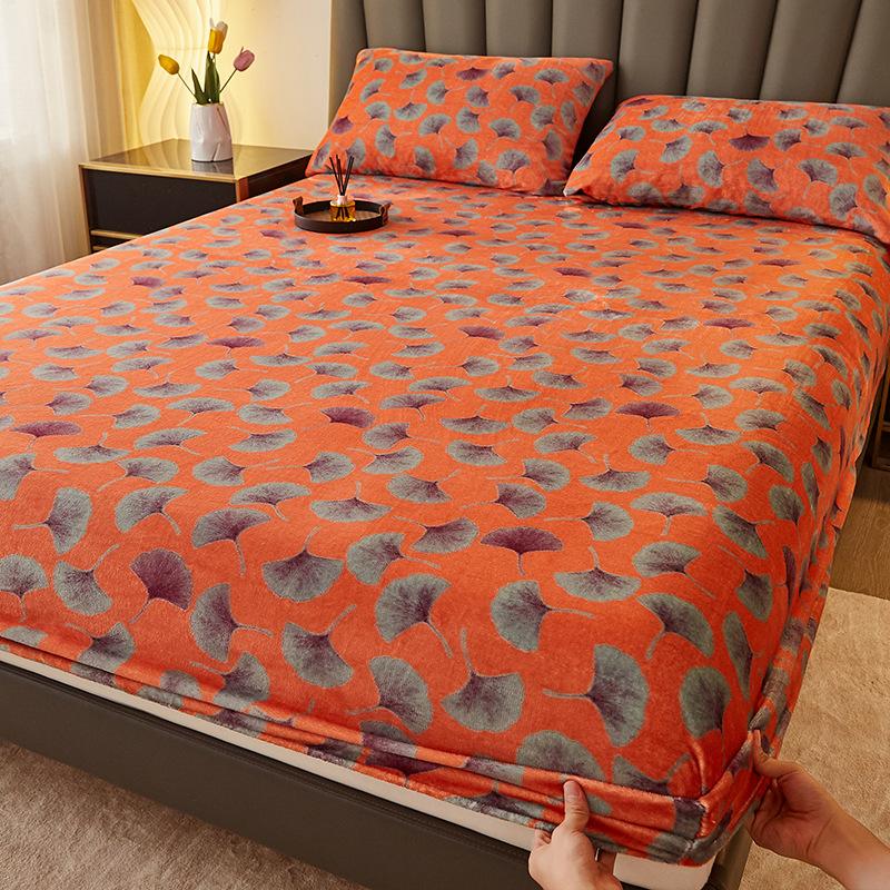 

Зимняя простыня на резинке из молочного бархата плюс бархатный утолщенный нескользящий наматрасник-чехол Зимняя теплая простыня из молочного бархата с полным охватом 90X200cm-single bed hat