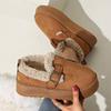 Foreign Trade New Muffin Thick-soled Wool Mouth Low-top Cotton Shoes Women's Northeast Winter Round Head Warm Velvet Buckle Snow Boots