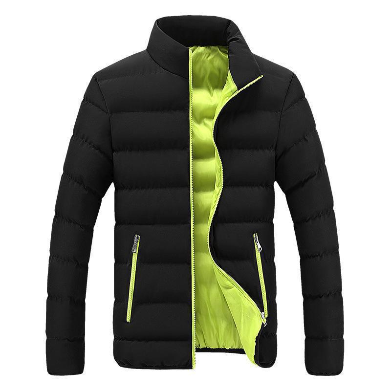 2024 Men's Casual Winter Stand Collar Thick Cotton Jacket Coat