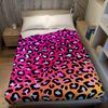 Neon Leopard Flannel Blanket Warm Soft Halloween Christmas Couch Warm Cozy Decorative Decor Gift for All Season