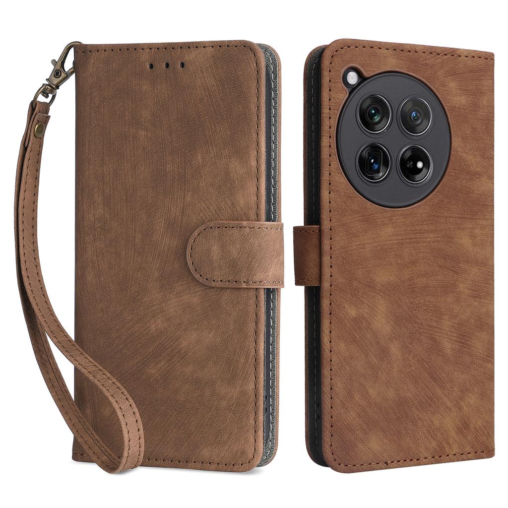 Dla OnePlus Ace 3 5G/12R 5G Skórzane Etui z Podstawką Blokujące RFID Pokrowiec na Telefon z Paskiem na Rękę