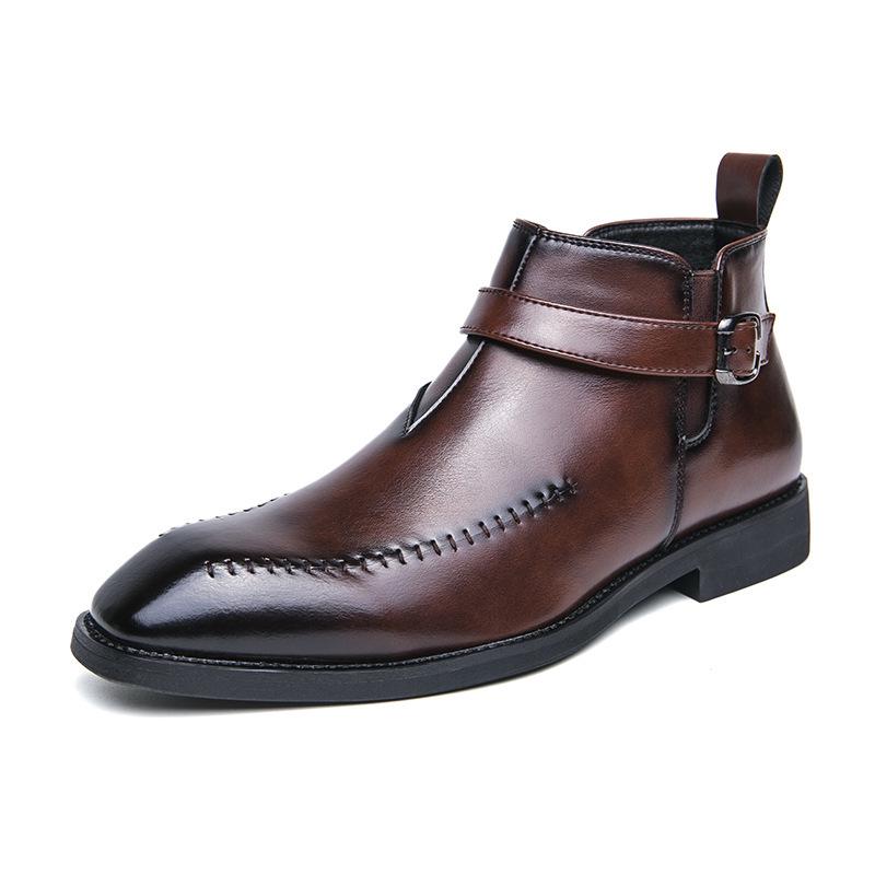 

Мужские ботинки челси больших размеров - Кожаные полусапоги до щиколотки для осени/зимы 2025 45