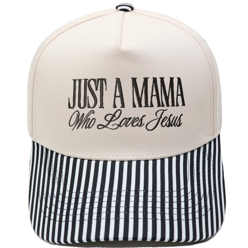 JUST A MAMA truck driver hat embroidered leopard print color matching baseball cap European and American men's and women's casual hat