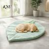Non Slip Pet Mat for Furniture Leaf Shaped Mat, Soft Reversible Cat Sleeping Pad, Washable Natural Style Bedding Padded Dog Bed Sofa Floor Crate