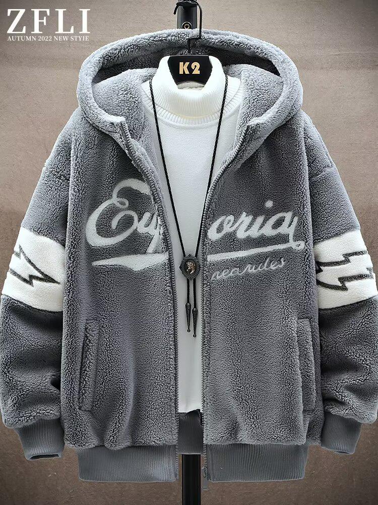 

2024 Мужское теплое хлопковое пальто свободного покроя: Модно, просто и универсально для пар Medium серый