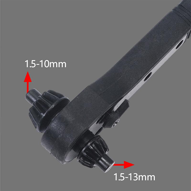 2-in-1 Drill Chuck Key Wrench, Black Quick Ratchet Wrench, Dual End Wrench, Universal Dual End Clamp Key Replacement Tool