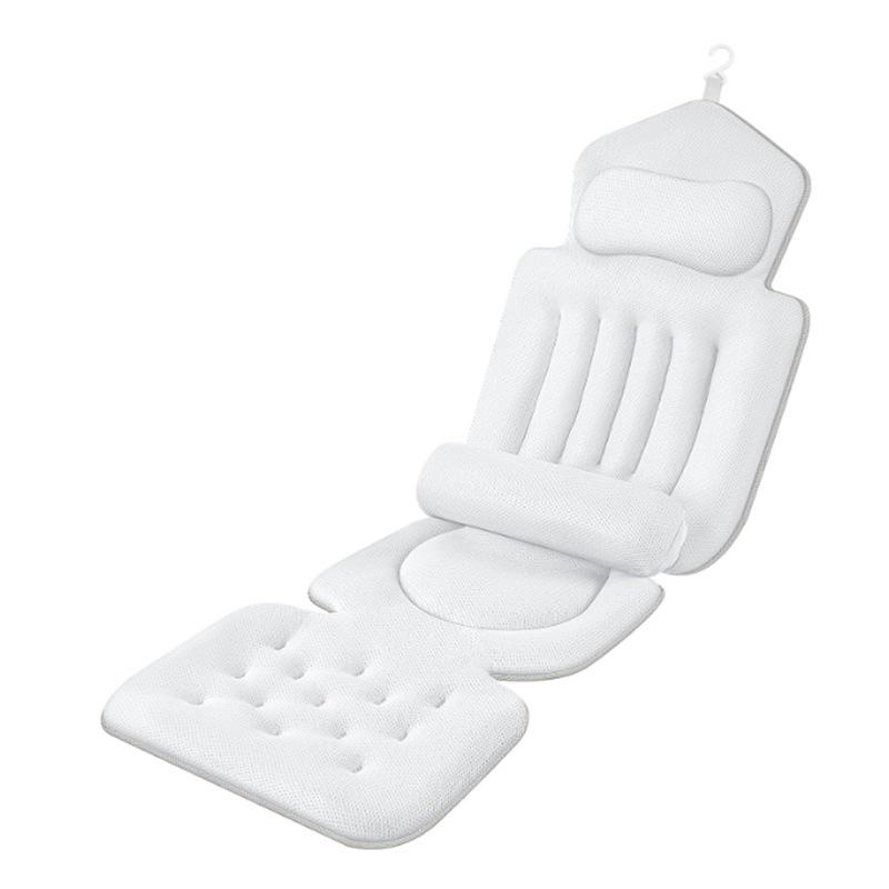 

Non-slip Bathtub Mat with Silicone Suction Cups, Headrest Pillow, and Lumbar Support Cushion