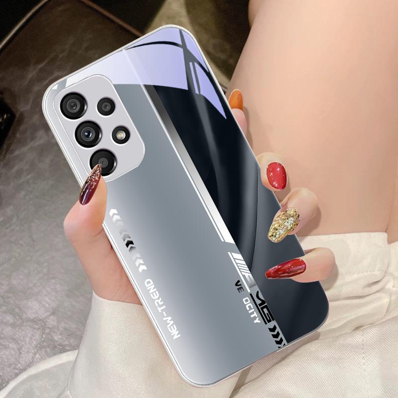 Handyhülle aus gehärtetem Glas für Samsung Galaxy S10 4G S20 11E 30 S21 21Fe 22 Pro S23 Ultra 5G S8 S9 Farbverlauf zweifarbig