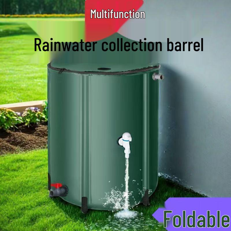 Foldable Rainwater Collector: Portable Multi-Functional Storage Barrel for Outdoor and Garden Use.